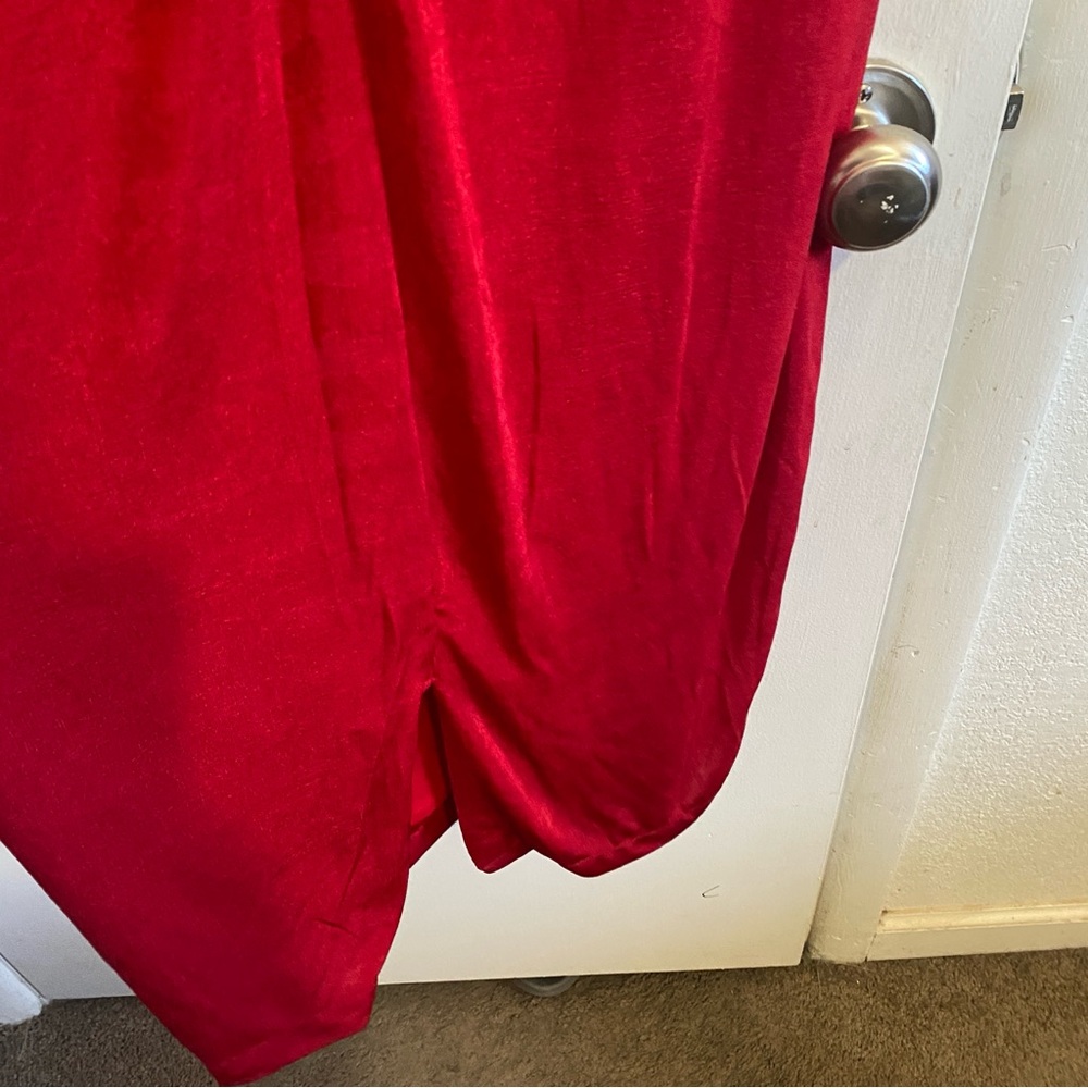 Alexia Admor Red Draped Midi Dress XL NWT Elegant Cocktail Party Evening - Picture 5 of 12